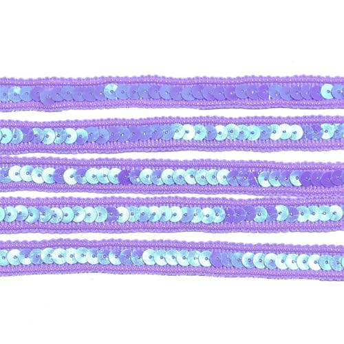 5 Meter 12 mm Paillettenband Spitzenbesatz Stofftuch für Kleider Kleidung Kopfschmuck Braut DIY Basteln Nähzubehör-B12 von ZUYCML