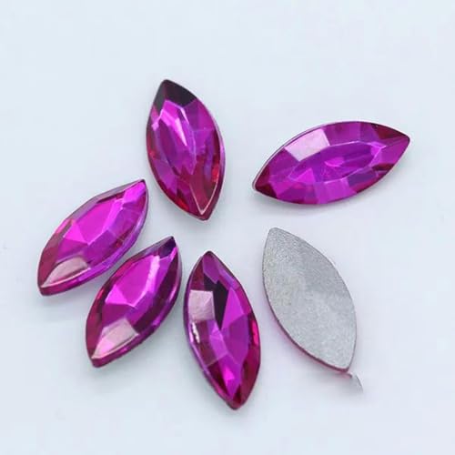 Pferdeauge, Glaskristall, spitze Rückseite, Strasssteine, foliert, ausgefallene Steine für Schuhe, Kleidungsstücke, Kopfschmuck, Schmuckherstellung, Rose, 3 x 11 mm, 20 Stück von ZUYCML