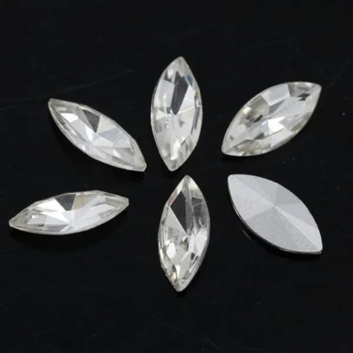 Pferdeauge, Glaskristall, spitze Rückseite, Strasssteine, foliert, ausgefallene Steine für die Herstellung von Schuhen, Kleidungsstücken, Kopfschmuck, Schmuck, klar, 4 x 8 mm, 30 Stück von ZUYCML