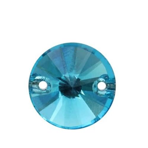 Strasssteine zum Aufnähen, runde Glasperlen, Kristall-Strasssteine, Dekorationsapplikationen für Hochzeitskleider, Kleidung, Aquamarin, 18 mm, 18 Stk von ZUYCML