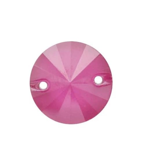 Strasssteine zum Aufnähen, runde Glasperlen, Kristall-Strasssteine, Dekorationsapplikationen für Hochzeitskleider, Kleidung, Fuchsia MK, 14 mm, 28 Stk von ZUYCML