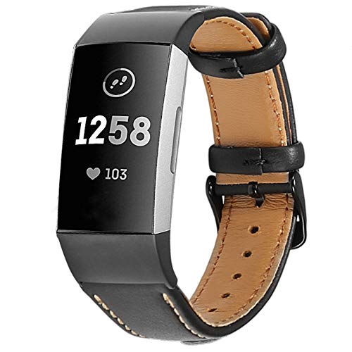 ZUZIS Ersatzarmband Kompatibel Mit Fitbit Charge 4/ Charge 3 Lederbänder Ersatzarmband Sportarmband Uhrenarmband für Fitbit Charge 4/Charge 3,1 von ZUZIS