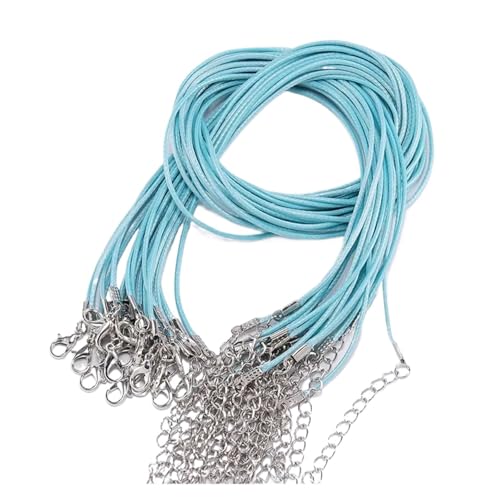 Lederhalsketten Schnüre Streifen 10–50 Stück Durchmesser 1,5/2 mm Lederband-Halskette mit Verschluss, verstellbares geflochtenes Seil for die Schmuckherstellung, DIY-Halskette, Armband(Color19,2.0mm-3 von ZWCSHUU