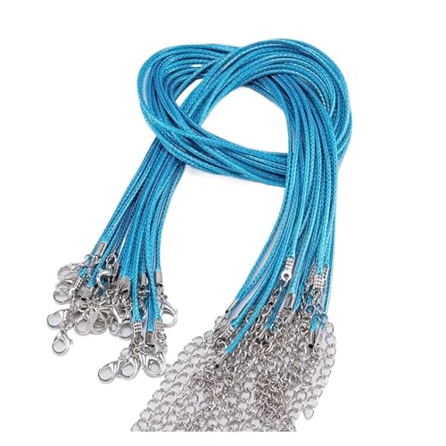 Lederhalsketten Schnüre Streifen 10–50 Stück Durchmesser 1,5/2 mm Lederband-Halskette mit Verschluss, verstellbares geflochtenes Seil for die Schmuckherstellung, DIY-Halskette, Armband(Color18,1.5mm-5 von ZWCSHUU