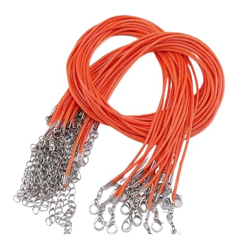 Lederhalsketten Schnüre Streifen 10–50 Stück Durchmesser 1,5/2 mm Lederband-Halskette mit Verschluss, verstellbares geflochtenes Seil for die Schmuckherstellung, DIY-Halskette, Armband(Color15,1.5mm-5 von ZWCSHUU