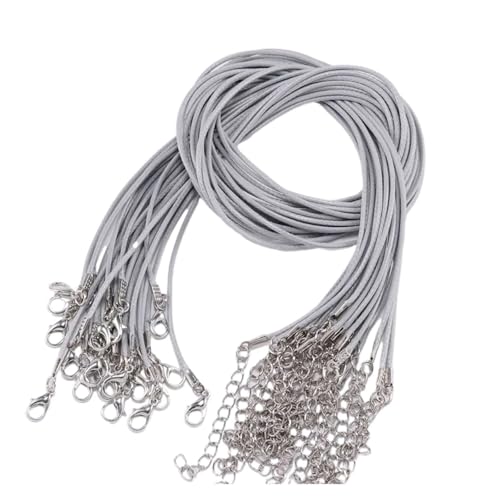 ZWCSHUU Lederhalsketten Schnüre Streifen 10 Stück 1,5 mm Leder-Wachsschnur-Halskette mit Verschluss, verstellbares geflochtenes Seil for die Schmuckherstellung, DIY-Halskette, Armband(Color8) von ZWCSHUU