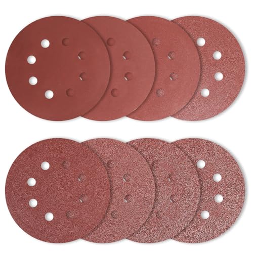 40 Stück Schleifscheiben 125mm, 8 Löcher Rund Klett Schleifpapier 125mm Klett Schleifblätter, Schleifpads für Exzenterschleifer Schwingschleifer Schleifpapier, Körnung 40 60 80 100 120 180 240 320 von ZWFSDM