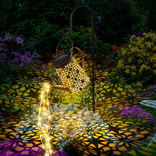 ZWOOS Solarlampen für Außen Garten, Solargießkannen mit Lichterkette, Gartendeko geeignet für die Beleuchtung von Terrassen und Gängen (Immer hell) von ZWOOS