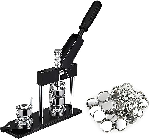 Pin Maker Pressmaschine, 44mm Abzeichen Pressmaschine Set, Abzeichen Maker mit 100 Stück Knopfteile und 20 Stück handgemaltes Papier, für Freunde Kinder DIY Geschenke von ZWQOZ