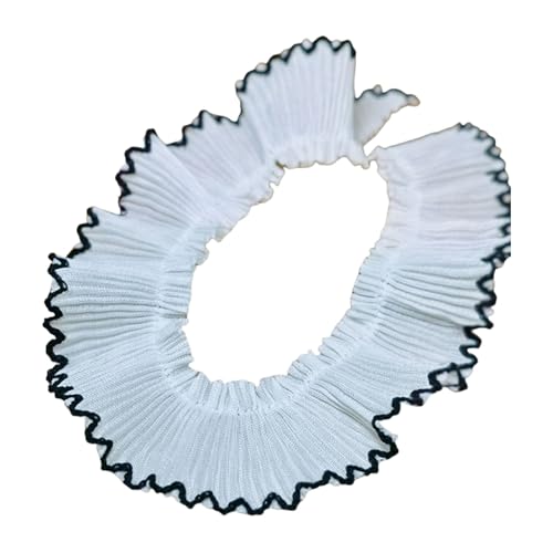 Stilvolle Chiffon-Rüschenspitze mit Hahnentritt-Spitzenbesatz für Modehandwerker und Kleidung, Kopfbedeckungen, Projekt-Besets, 3 cm von ZWTPGKRD