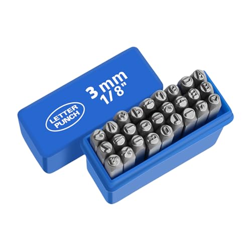 ZWTPGKRD Metall-Stempel-Set, 3–8 mm, Buchstabenstempel-Set, Metallstempel-Set, Alphabete, Bastelstempel für Leder, Holz, 27 Stück ZWTPGKRD Metall-Stempel-Set, 3–8 mm, Buchstabenstempel-Set, Metallstempel-Set, Alphabete, Bastelstempel für Leder, Holz, 27 Stück von ZWTPGKRD