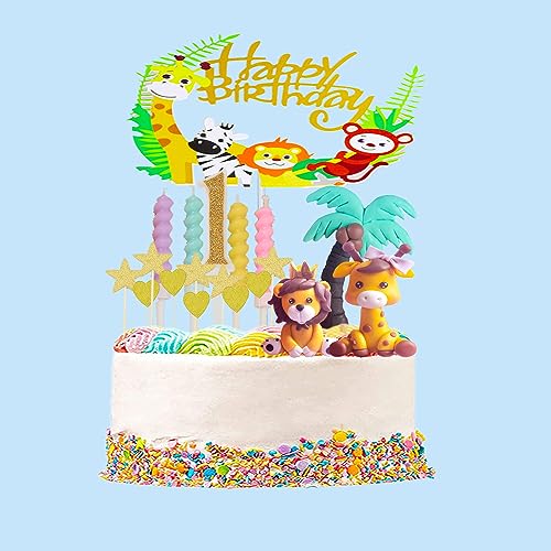 Waldtiere Kuchendeko Dekorationen Happy Birthday Topper Deko Dschungel Thema Geburtstag Party Deko Waldtiere Figuren Cake Topper 1 Geburtstag Tortendeko 1 Geburtstag Dschungel Tortendeko Tiere von ZWWsullo