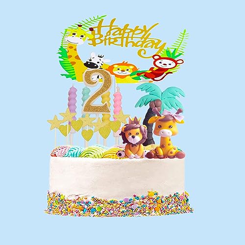 Waldtiere Kuchendeko Dekorationen Happy Birthday Topper Deko Dschungel Thema Geburtstag Party Deko Waldtiere Figuren Cake Topper 2 Geburtstag Tortendeko 2 Geburtstag Dschungel Tortendeko Tiere von ZWWsullo