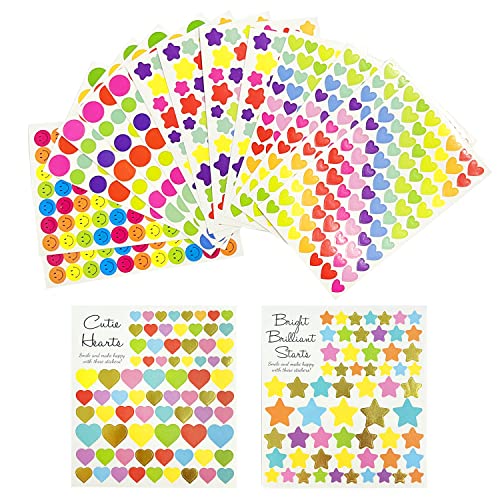 1200+ Selbstklebende Aufkleber für Kinder, kreative Aufkleber, DIY Aufkleber, 16 niedliche dekorative Aufkleber, Scrapbook Aufkleber für DIY, Belohnungen für Kinder von ZWZNBL