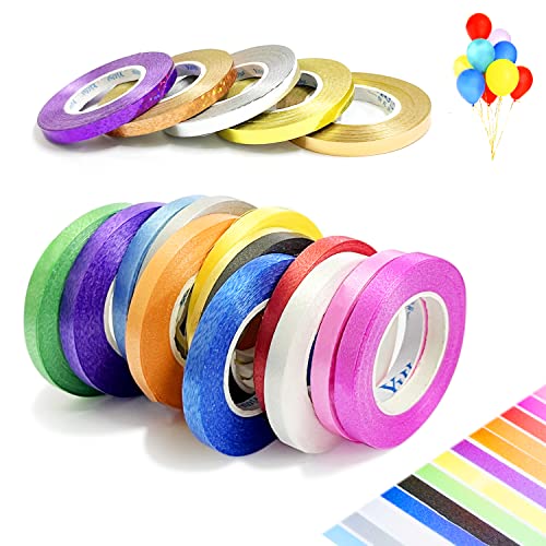 18 Rollen Ballon-Dekorationsbänder für dekorative Accessoires wie Basteln, Geschenkpapier, Floristenschleifen, Hochzeitsbänder oder Geburtstagsparty-Flaggenbänder, 10 m/Rolle (gemischte Farben) von ZWZNBL