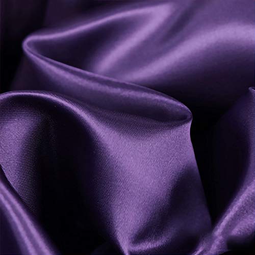 ZXC Satin Stoff Seidentaft Stoff Meterware 150 cm Breit Zum NäHen Von Kissen Tischdecken Und BettwäSche Abendmode Blusen Und Kleidern Brautmode 1m Meterware Verkauft(Color:Tiefe Aubergine lila) von ZXC