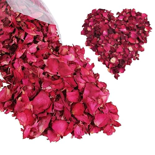 ZXCHOME 50g natürliche getrocknete Rosenblätter echte Blume trockene rote Rose Blütenblätter für Fußbad Körperbad Spa Hochzeit Konfetti Heimduft DIY Handwerk Zubehör von ZXCHOME