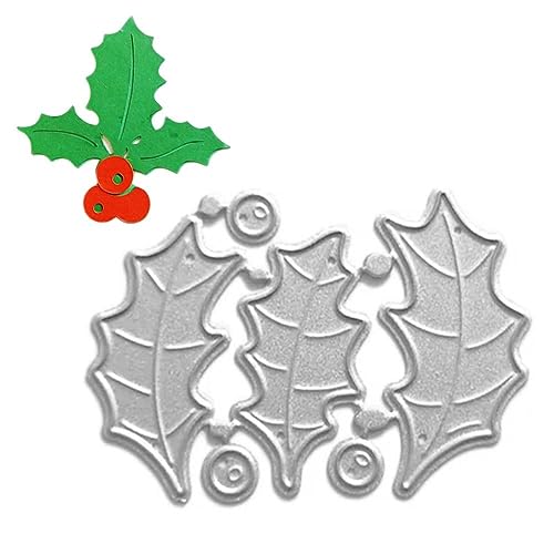 Weihnachtsstern Karbonstahl Stanzformen Form Scrapbooking Weihnachten Stechpalme Form Handwerk Blatt Schneiden Form Schneiden Form Stanzformen Metall Stechpalme Stanzschablone Weihnachten Machen von ZXCVWWE