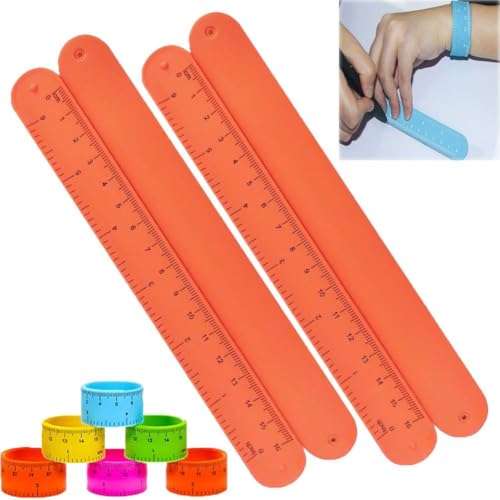 ZXCVWWE 1 x buntes Lineal, Slap Armbänder, Silikon, Lernskala, Lineal für Kinder, Schulpreis, Lineale, Geschenk, Gastgeschenk, Party von ZXCVWWE