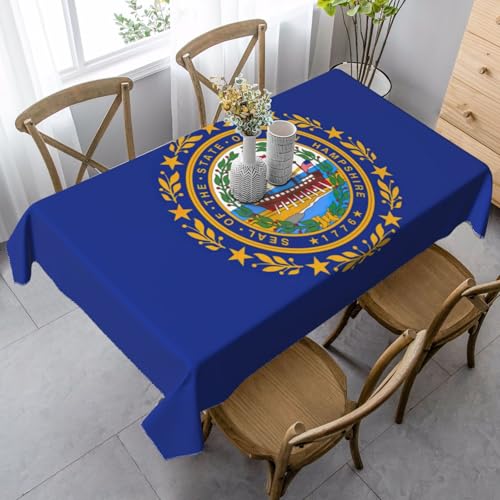 ZXERTG Rechteckige Tischdecke mit Hampshire-Staatsflaggen-Druck, weiches Pfirsichleder, für Thanksgiving, Weihnachten und Party-Dekoration von ZXERTG