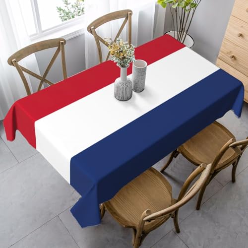 ZXERTG Rechteckige Tischdecke mit niederländischer Flagge, weiches Pfirsichleder, für Thanksgiving, Weihnachten und Party-Dekoration von ZXERTG