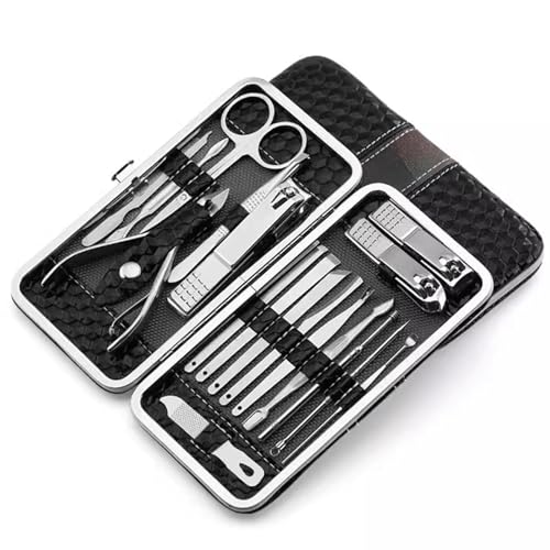 ZXFIYTBH Nagelknipser-Set Pediküre-Messer, Nagelknipser-Set, Home-Nagelknipser, Zange, Maniküre-Werkzeug-Set for Erwachsene, Körperpflege Maniküre-Set(Schwarz) von ZXFIYTBH