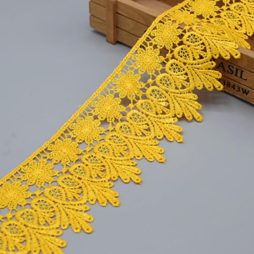 1-15 Yards 8 cm breit schöne Häkelstickerei Spitzenband DIY Stickerei Bettrock Spitze Kleid Spitze Vorhang Spitze von ZXFLOOR