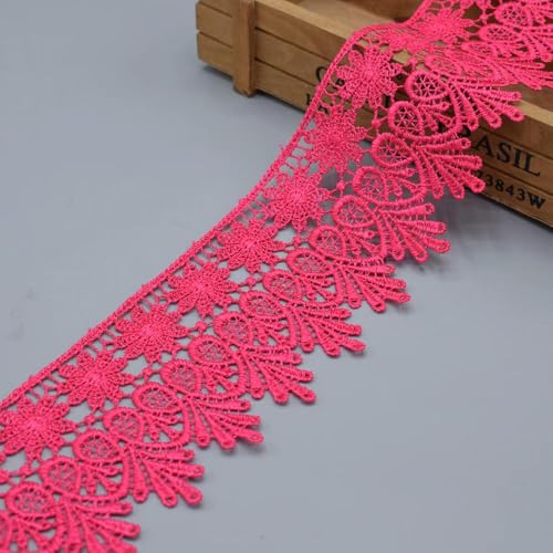 1-15 Yards 8 cm breit schöne Häkelstickerei Spitzenband DIY Stickerei Bettrock Spitze Kleid Spitze Vorhang Spitze von ZXFLOOR