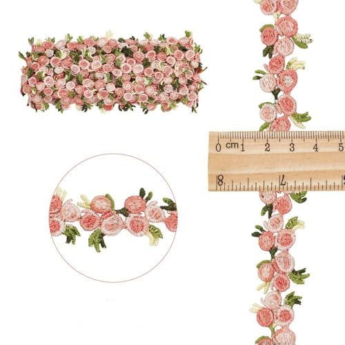 15 Yards Blumenbesatzband, florales DIY-Spitzenapplikationsband, Nähhandwerk, Spitzenrandbesatz für Brautkleider, Verzierung, DIY-Party von ZXFLOOR