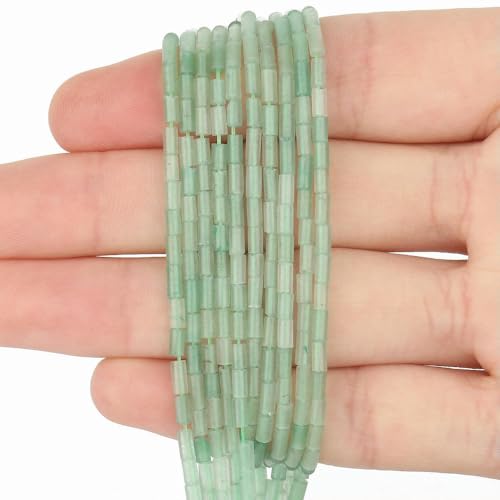 240 Stück 2 x 5 mm Naturstein-Röhrenperlen, Rhodonit, Howlith, Jade, Tigerauge, Zylinderperlen für die Herstellung von Schmuck, DIY, Armbänder, Zubehör von ZXFLOOR