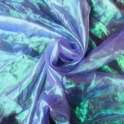 2m x 150cm Tüll Stoff Nähen Mesh Tuch DIY Handwerk Bunte Organza Glas Garn Fluoreszierendes Garn Seide Chiffon von ZXFLOOR