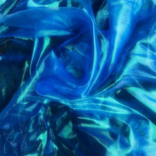 ZXFLOOR 2m x 150cm Tüll Stoff Nähen Mesh Tuch DIY Handwerk Bunte Organza Glas Garn Fluoreszierendes Garn Seide Chiffon von ZXFLOOR