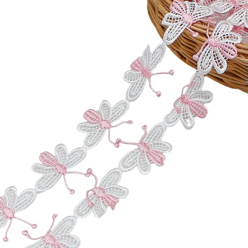 30 Yards Polyester bestickte Blumen-Spitzenbesatz Hochzeit DIY Spitzenband Liebe handgemachte Nähen Handwerk von ZXFLOOR