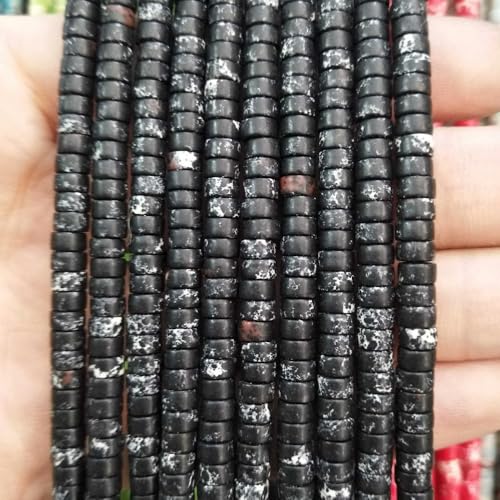 300 stücke 2x4mm Türkisen Verkrustete Achate Jade Spacer Flache Runde Natürliche Stein Lose Perlen Für Schmuck Machen DIY Armband Halskette Ohrringe von ZXFLOOR