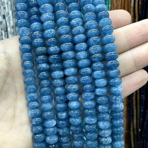 5 * 8mm Naturstein ite Angelite Aquamarine Rondelle Runde Spacer Perlen Für Schmuck Machen DIY Armband Zubehör von ZXFLOOR