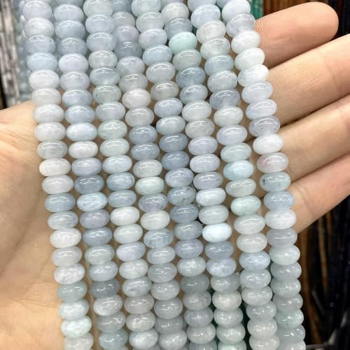 5 * 8mm Naturstein ite Angelite Aquamarine Rondelle Runde Spacer Perlen Für Schmuck Machen DIY Armband Zubehör von ZXFLOOR