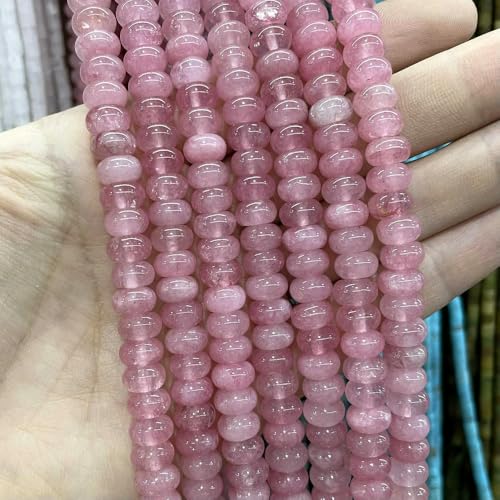 5 * 8mm Naturstein ite Angelite Aquamarine Rondelle Runde Spacer Perlen Für Schmuck Machen DIY Armband Zubehör von ZXFLOOR