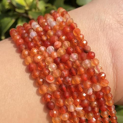 Natürliche kleine facettierte 2mm 3mm 4mm Steinperlen Granat Rot Jaspis Achat Apatit Rosa Opal Abstandsperlen für DIY Schmuckherstellung von ZXFLOOR