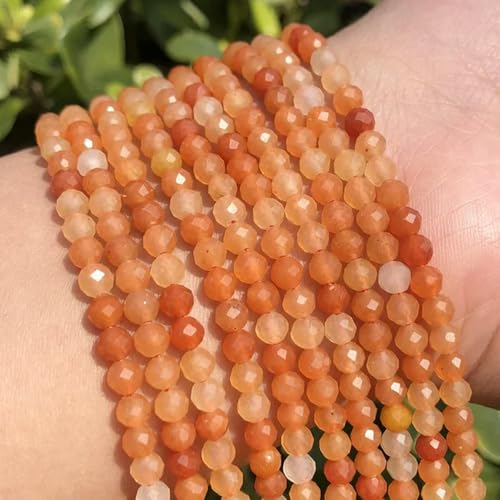 Natürliche kleine facettierte 2mm 3mm 4mm Steinperlen Granat Rot Jaspis Achat Apatit Rosa Opal Abstandsperlen für DIY Schmuckherstellung von ZXFLOOR