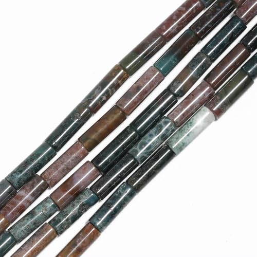 ZXFLOOR 140 Stück 13 x 4 mm Rohr Naturstein Dalmatiner Türkis Amethyst Onyx Perlen Zylinder Säule Abstandshalter Perlen für Schmuckherstellung DIY Armbänder von ZXFLOOR