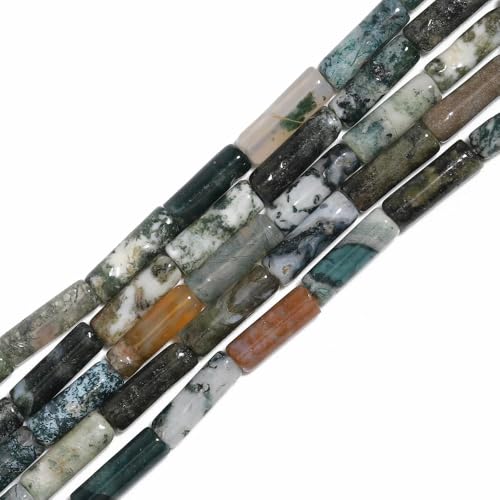 ZXFLOOR 140 Stück 13 x 4 mm Rohr Naturstein Dalmatiner Türkis Amethyst Onyx Perlen Zylinder Säule Abstandshalter Perlen für Schmuckherstellung DIY Armbänder von ZXFLOOR