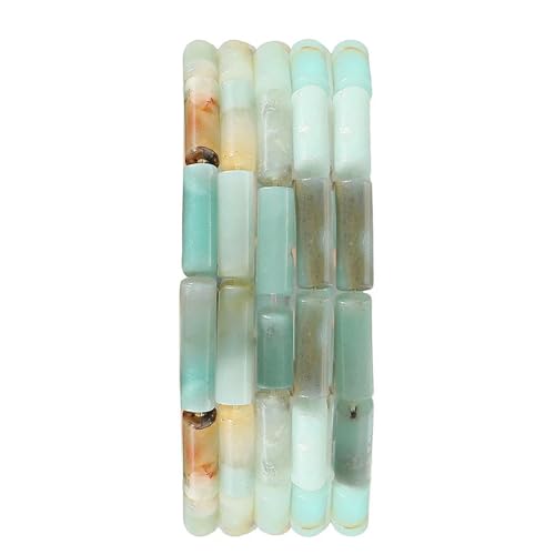 ZXFLOOR 4x13mm Naturstein Röhrenperlen mit Loch Achat Jade Jaspis Quarz Tigerauge Perlen für DIY Halskette Armband Schmuckzubehör von ZXFLOOR