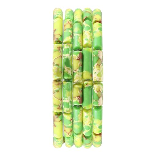 ZXFLOOR 4x13mm Naturstein Röhrenperlen mit Loch Achat Jade Jaspis Quarz Tigerauge Perlen für DIY Halskette Armband Schmuckzubehör von ZXFLOOR