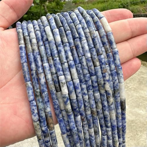 ZXFLOOR 4x13mm Runde Röhrensäule Naturstein Achate Perlen Lapislazuli Tigerauge Opal Lose Perlen für Schmuckherstellung DIY Armband von ZXFLOOR