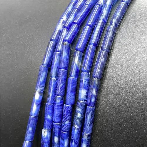 ZXFLOOR 4x13mm Runde Röhrensäule Naturstein Achate Perlen Lapislazuli Tigerauge Opal Lose Perlen für Schmuckherstellung DIY Armband von ZXFLOOR