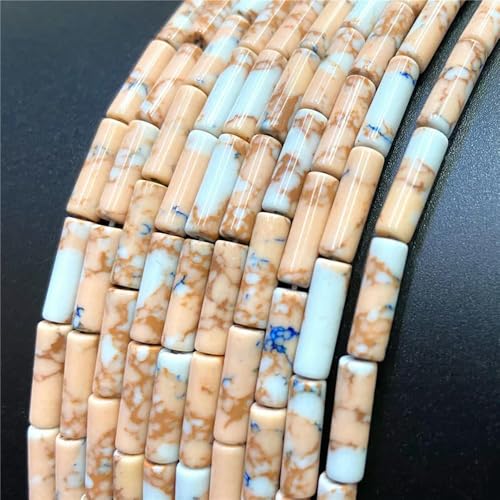 ZXFLOOR 4x13mm Runde Röhrensäule Naturstein Achate Perlen Lapislazuli Tigerauge Opal Lose Perlen für Schmuckherstellung DIY Armband von ZXFLOOR