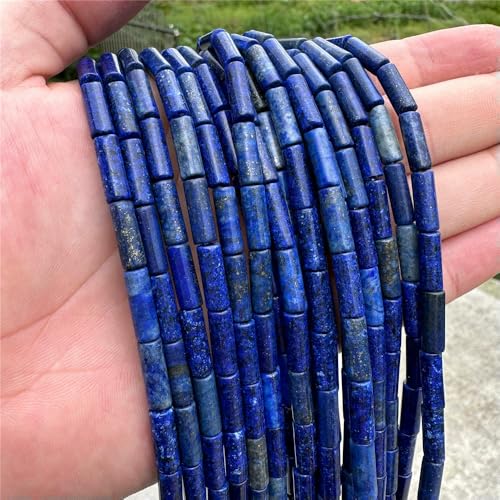 ZXFLOOR 4x13mm Runde Röhrensäule Naturstein Achate Perlen Lapislazuli Tigerauge Opal Lose Perlen für Schmuckherstellung DIY Armband von ZXFLOOR