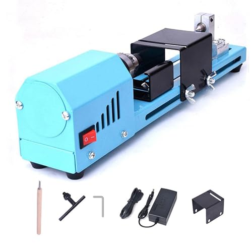 ZXLLAFT Drehmaschine Drechselbank Perlen Mini DIY 150W Poliermaschine Polisher Holz Werkzeug Polieren Drehbänke Mehrzweckschleifmaschine Holz Lathe 12-24V DC von ZXLLAFT