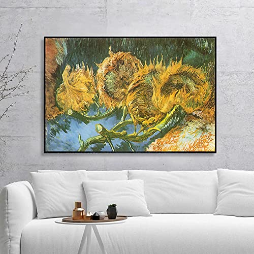 Abstrakte Sonnenblume-Wand-Kunst-Gemälde-Auf -Leinwand -Druck. Leinwand Wandkunst Bild für Wohnzimmer Wohnkultur 40x60cm Rahmenlos von ZXMDP