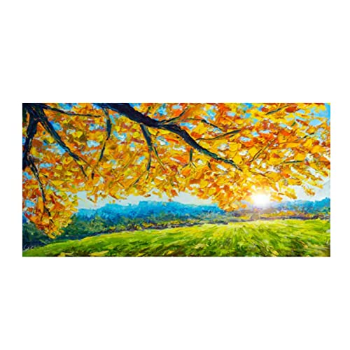 Baum Feld Herbst Landschaft Bilder Natur Druck auf Leinwand.Leinwand Wandkunst Bild Wohnzimmer Home Office Decor 40x80cm Rahmenlos von ZXMDP